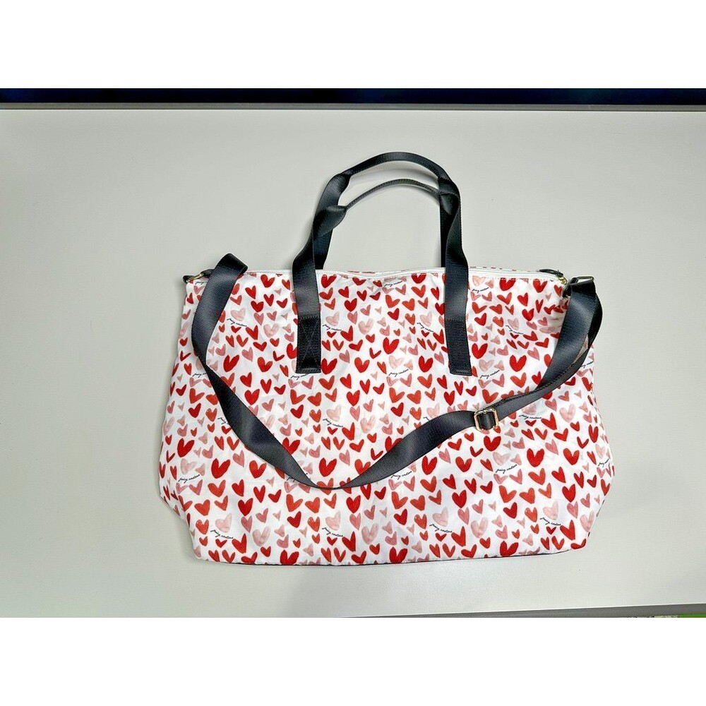Juicy Couture Weekender Duffle Bag – Red & Pink Hearts Print, Large Travel Tote